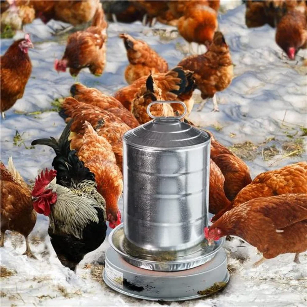 Poultry Waterer Drinker Heated Base, Chicken Water Heater 125 Watts for Winter